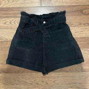 Zara paper bag style shorts with belt